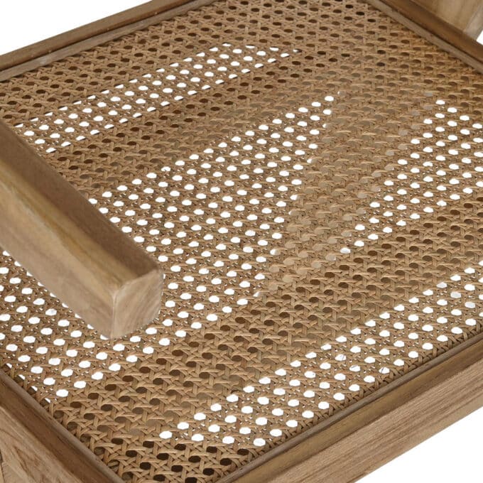 Chaise artisanale en teck massif et rotin VALPOLICELLA