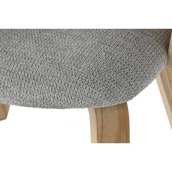 Chaise en bois naturel et tissu polyester gris RAPALLO