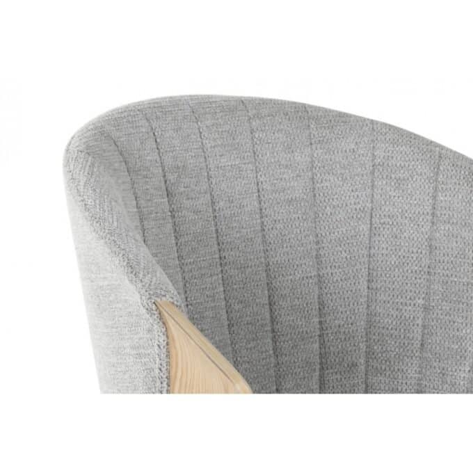 Chaise en bois naturel et tissu polyester gris RAPALLO