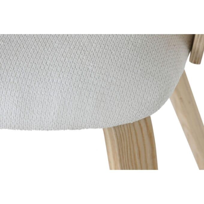 Chaise en bois naturel et tissu polyester blanc RAPALLO