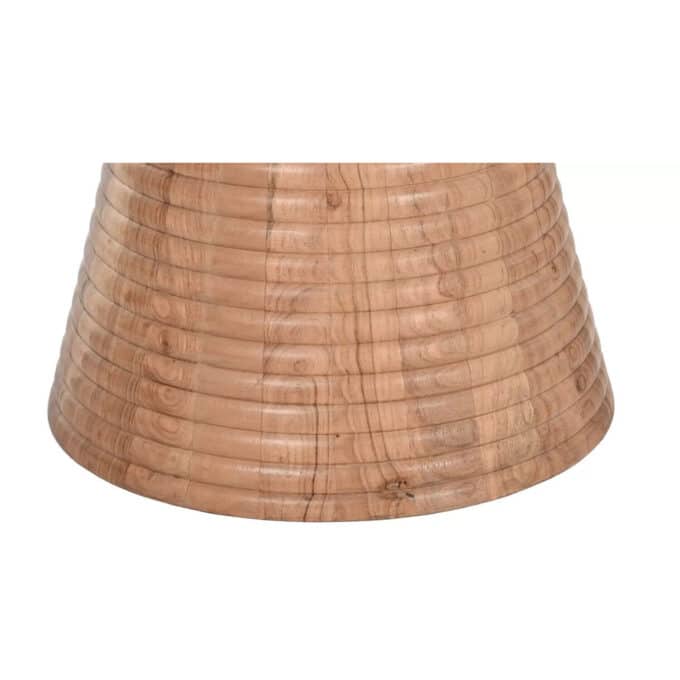 Table de repas ronde en acacia et marbre blanc LERICI diamètre 115