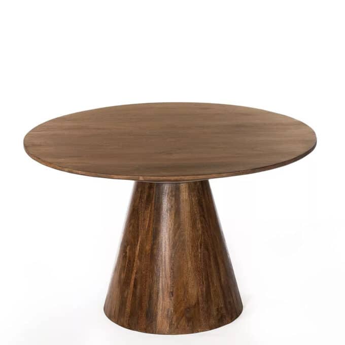 Table de repas ronde en manguier foncé PIENZA diamètre 120