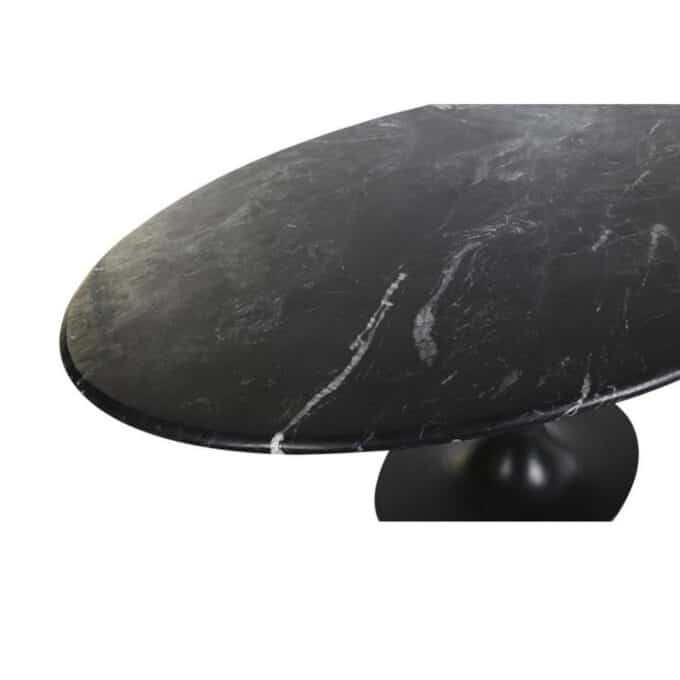 Table de repas ovale 180x100 métal et marbre noir DONOSTIA