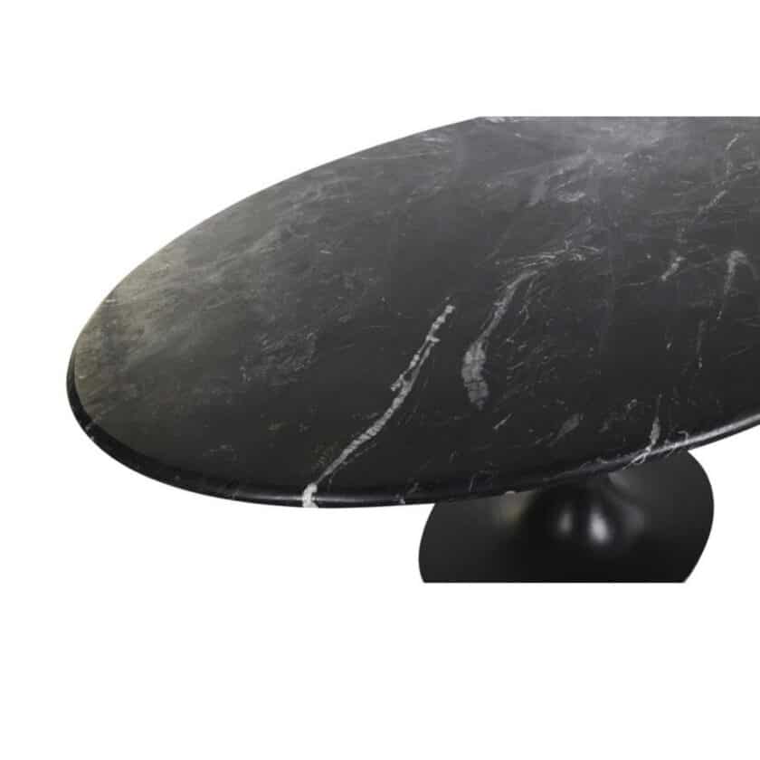 Table de repas ovale 180x100 métal et marbre noir DONOSTIA – Image 4