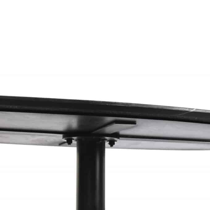 Table de repas ovale 180x100 métal et marbre noir DONOSTIA