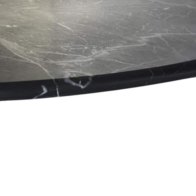 Table de repas ovale 180x100 métal et marbre noir DONOSTIA