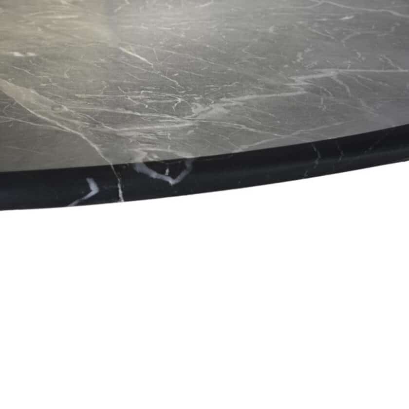 Table de repas ovale 180x100 métal et marbre noir DONOSTIA – Image 2