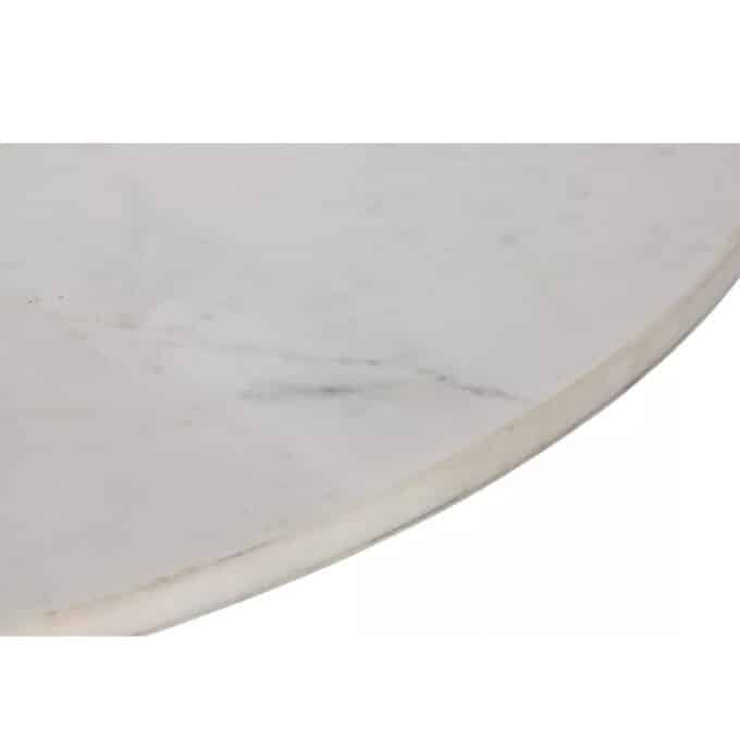 Table de repas ronde en acacia et marbre blanc LERICI diamètre 115