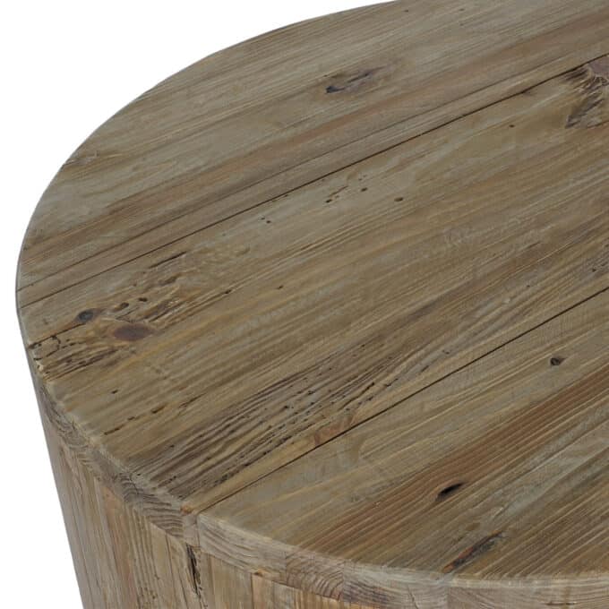 Tables basses gigognes rondes en pin recyclé 99 et 60 cm CAP FERRET