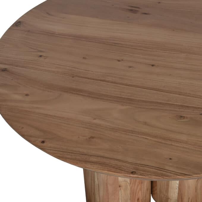 Table basse ronde en bois d'acacia JARDIN DES PLANTES 80 cm