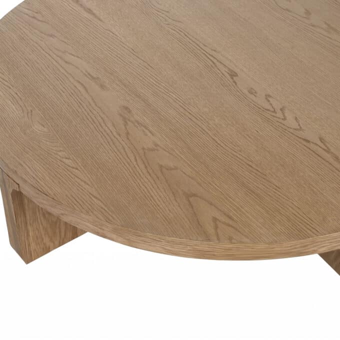 Table basse ronde placage chêne naturel CYCYLADES 121 cm