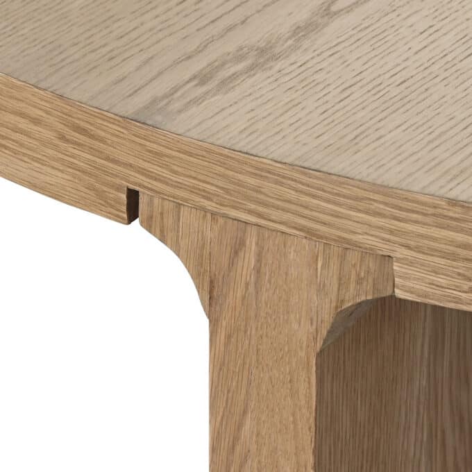 Table basse ronde placage chêne naturel CYCYLADES 121 cm