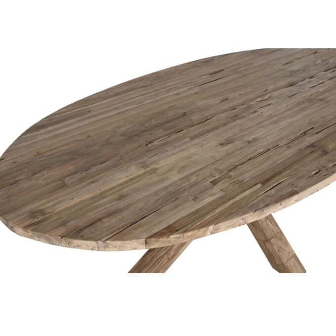 Table de repas ovale en teck recyclé PESARO 220x100