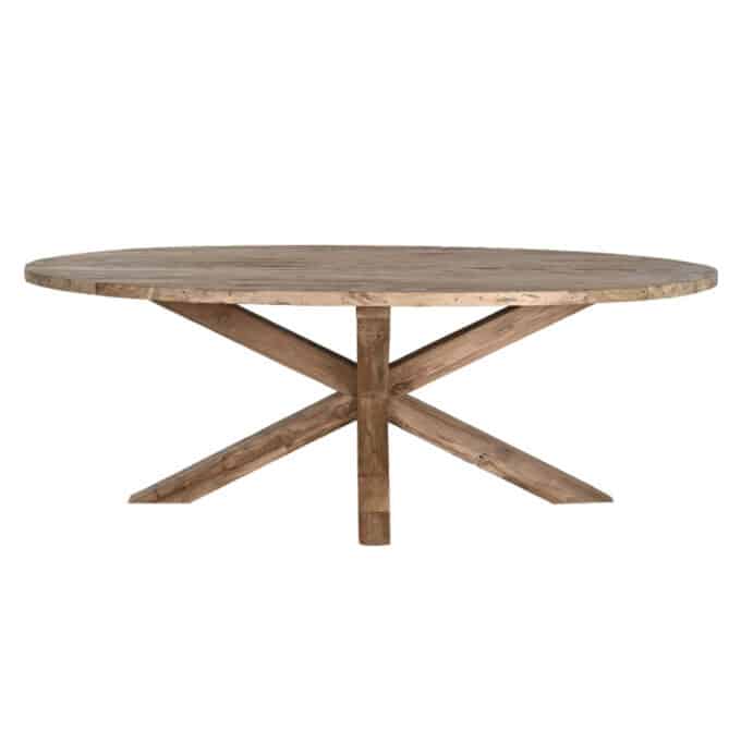 Table de repas ovale en teck recyclé PESARO 220x100