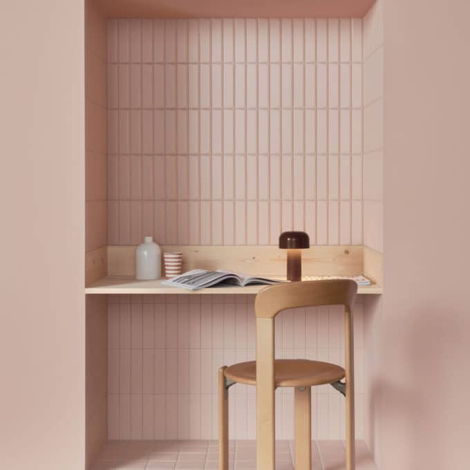 Carrelage mural uni RELIEVE QZ UNO Plain Powder 5 × 20 cm