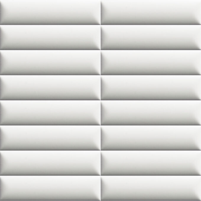 Carrelage mural effet matelassé RELIEVE QZ UNO Dune Bianco 5 × 20 cm