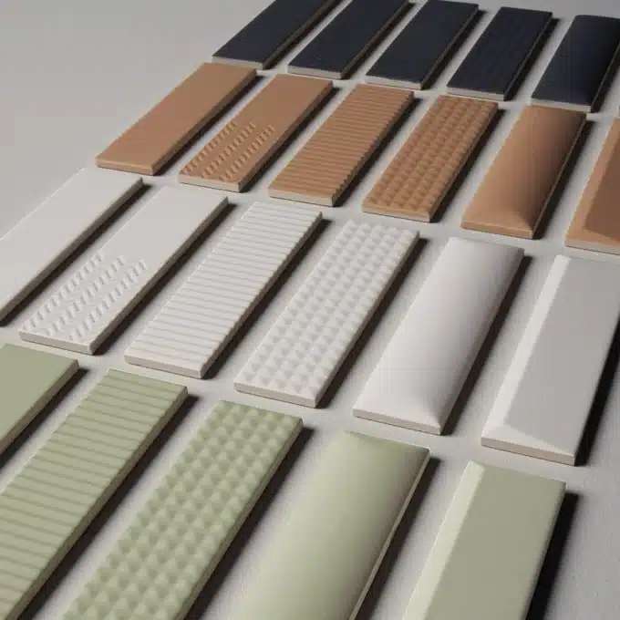 Carrelage mural effet matelassé RELIEVE QZ UNO Dune Bianco 5 × 20 cm