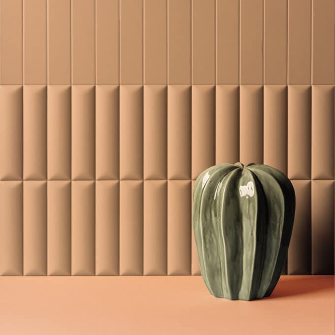 Carrelage mural effet matelassé RELIEVE QZ UNO Dune Terra 5 × 20 cm
