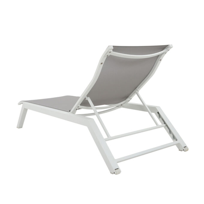 Bain de Soleil AMAKA en Aluminium – Transat Empilable, Inclinable avec Roulettes