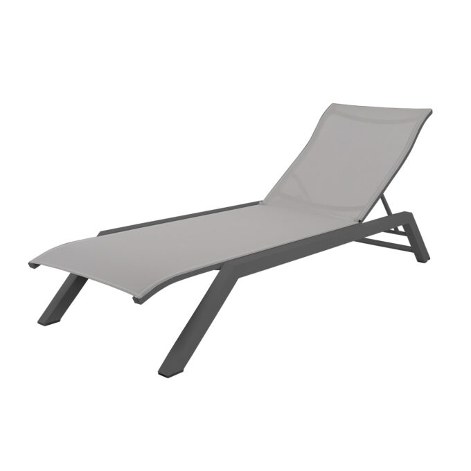 Bain de Soleil AMAKA en Aluminium – Transat Empilable, Inclinable avec Roulettes