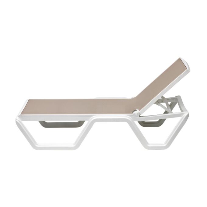 Lot de 2 bains de soleil inclinables et empilables en technopolymère et toile SCBS1