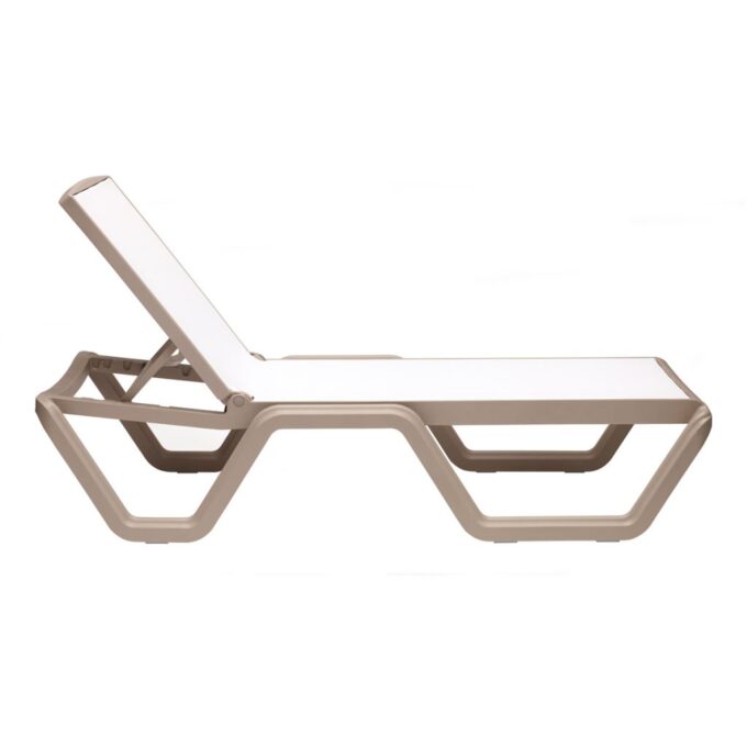 Lot de 2 bains de soleil inclinables et empilables en technopolymère et toile SCBS1