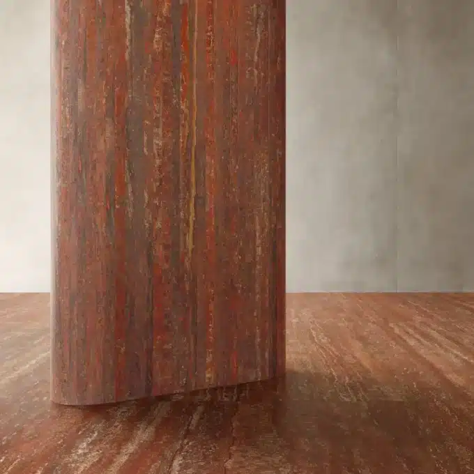 Carrelage aspect travertin rouge TRAVERTINI IT Uno Rosso Vein Cut 60x120 Naturel Rectifié