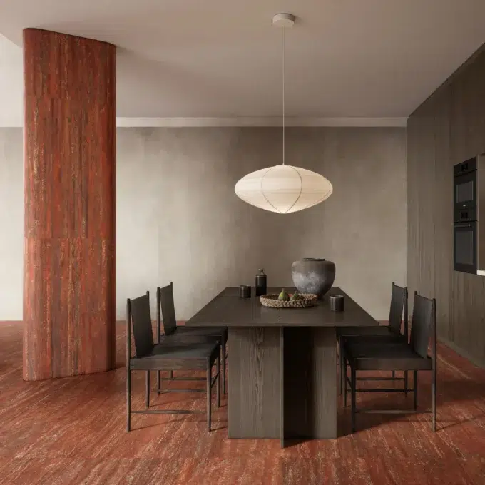 Carrelage aspect travertin rouge TRAVERTINI IT Uno Rosso Vein Cut 60x120 Naturel Rectifié