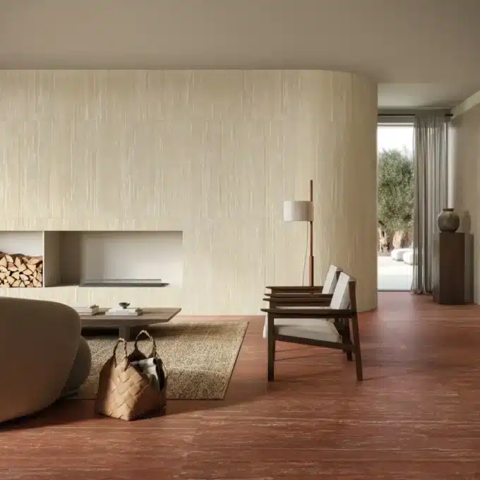 Carrelage aspect travertin rouge TRAVERTINI IT Uno Rosso Vein Cut 60x120 Naturel Rectifié