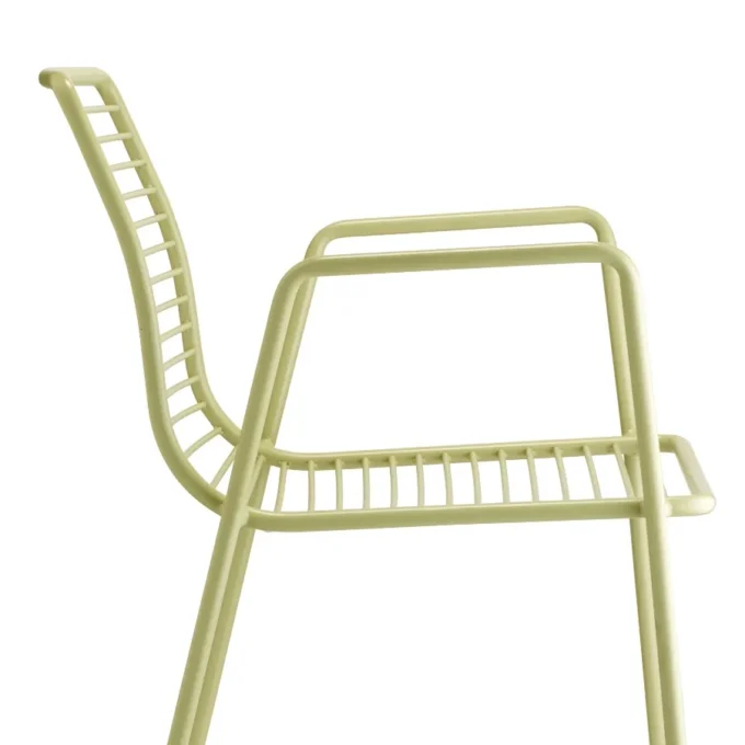 Lot de 4 chaises extérieures empilables avec accoudoirs en acier zingué peint SCCO1