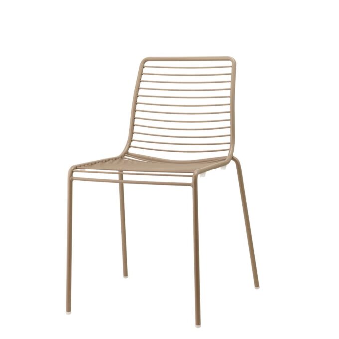 Lot de 4 chaises extérieures empilable en acier zingué peint SCCO1