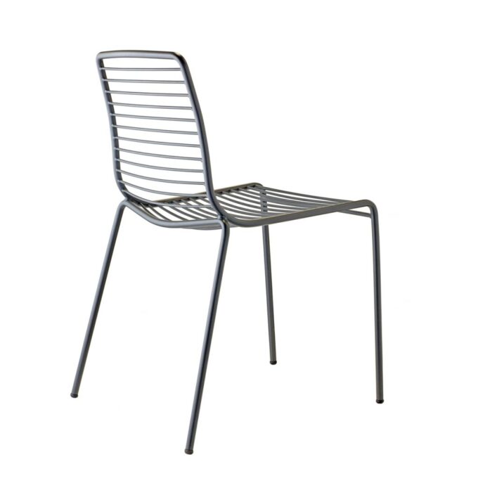 Lot de 4 chaises extérieures empilable en acier zingué peint SCCO1