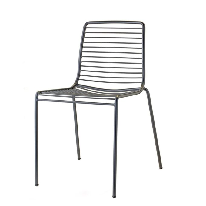 Lot de 4 chaises extérieures empilable en acier zingué peint SCCO1