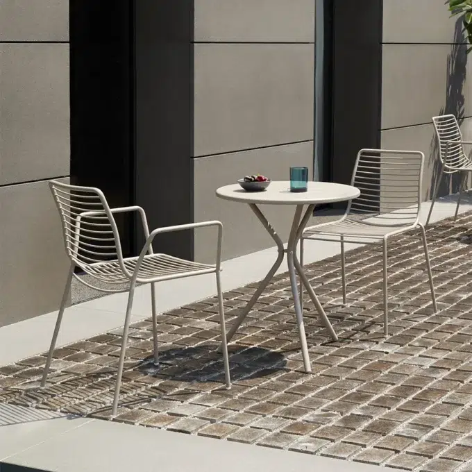 Lot de 4 chaises extérieures empilable en acier zingué peint SCCO1