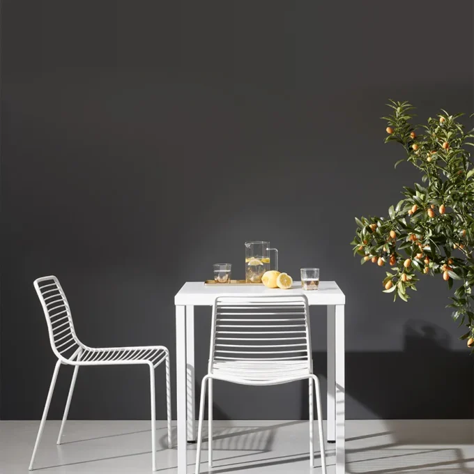 Lot de 4 chaises extérieures empilable en acier zingué peint SCCO1