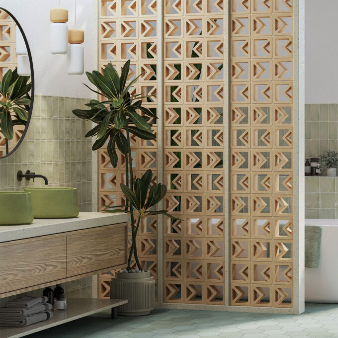 Claustra carré en grès extrudé effet Terre Cuite CVCL4 15x15