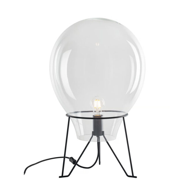 Lampe FELT1 – étal noir et verre soufflé – Élégance et design intemporel – Disponible en deux tailles