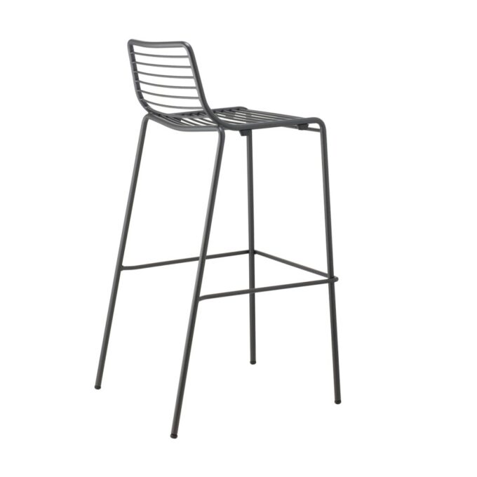 Lot de 4 tabourets extérieurs empilables en acier zingué peint SCTO1