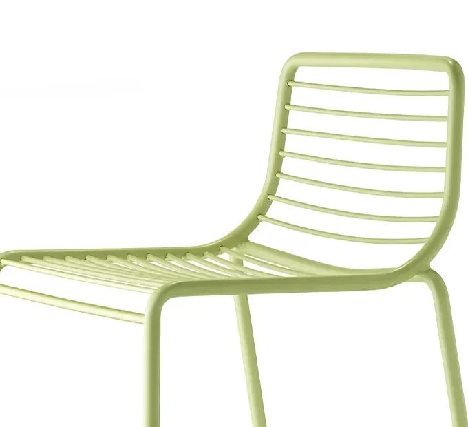 Lot de 4 tabourets extérieurs empilables en acier zingué peint SCTO1