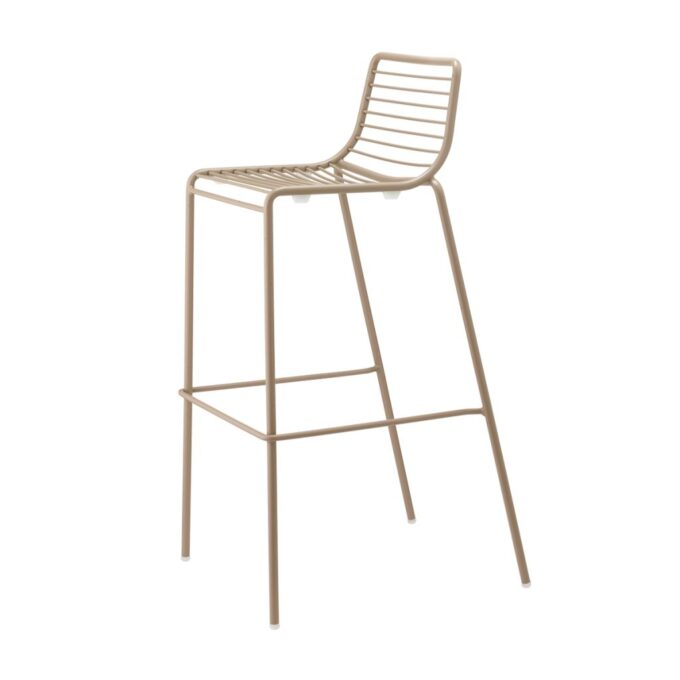 Lot de 4 tabourets extérieurs empilables en acier zingué peint SCTO1