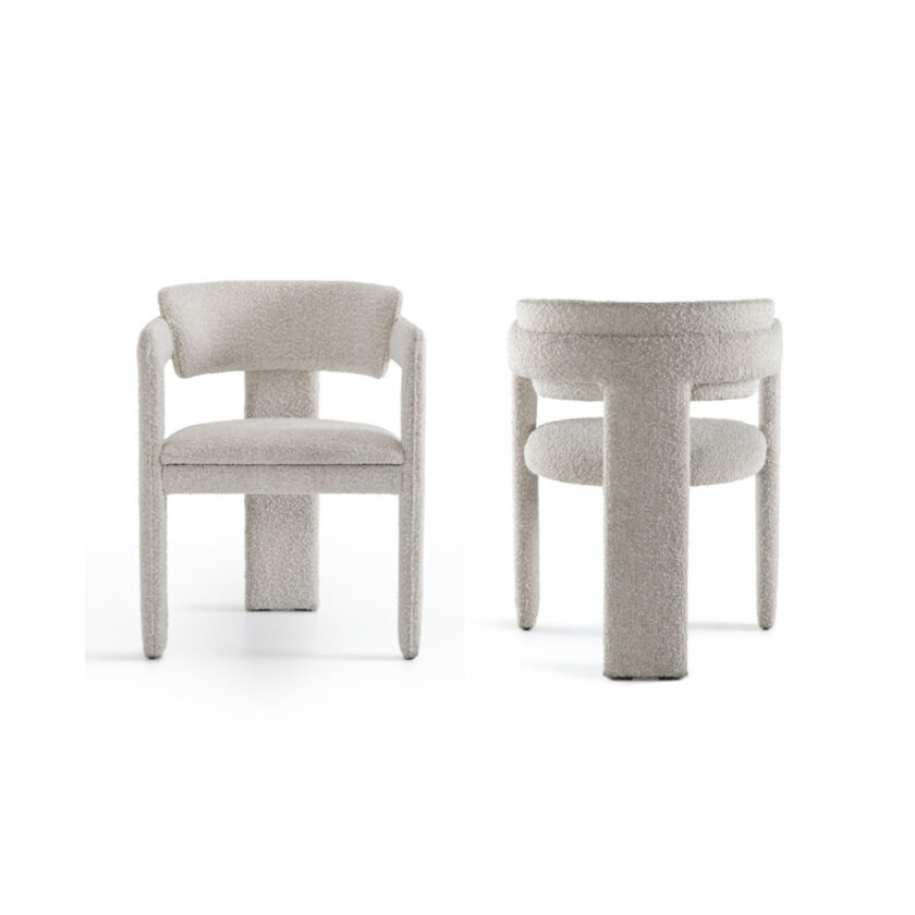 Chaise IRIS – Design contemporain en tissu bouclette, fabrication italienne