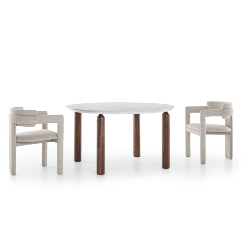 Chaise IRIS – Design contemporain en tissu bouclette, fabrication italienne – Image 2