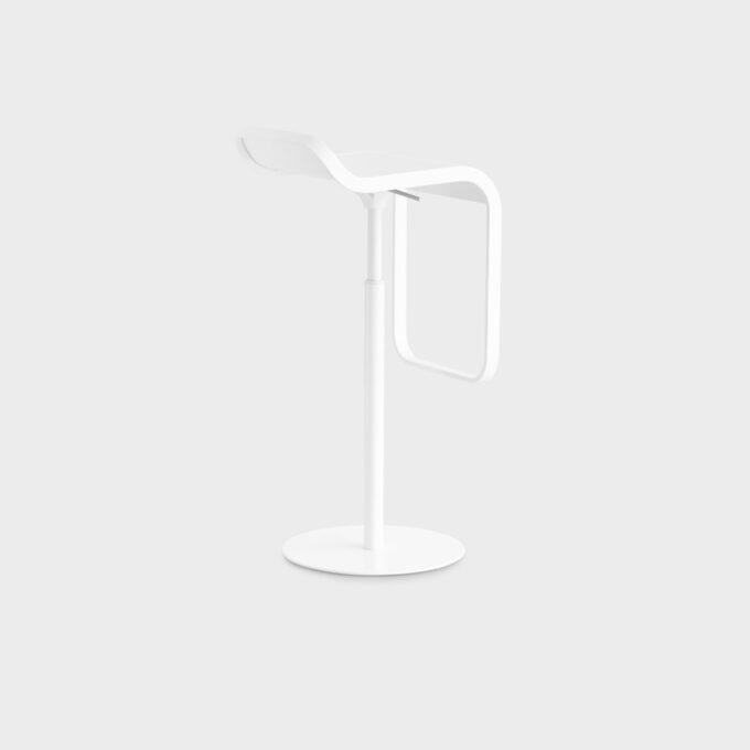 Tabouret réglable design Lapalma LEM – Époxy blanc & assise Fenix blanc