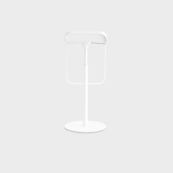 Tabouret réglable design Lapalma LEM – Époxy blanc & assise Fenix blanc