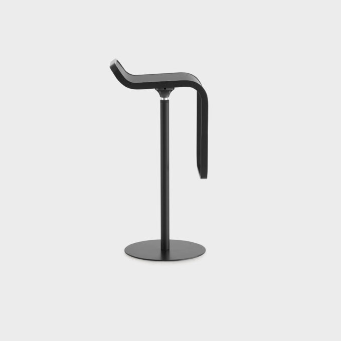 Tabouret réglable design Lapalma LEM – Époxy noir & assise Fenix noir