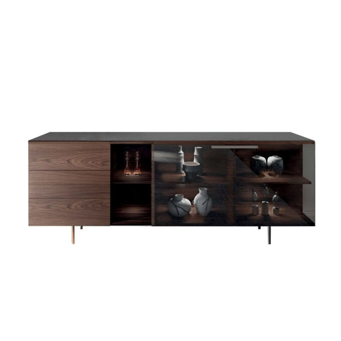 Buffet Star 5565 noyer et verre bronze – Pacini & Cappellini