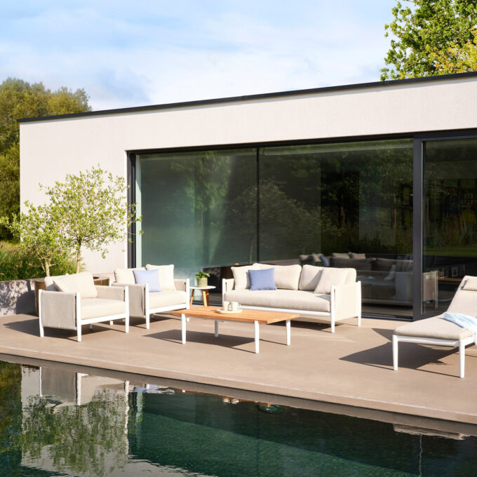 Salon de jardin Combo Switch Fabric – Diphano (1 canapé 2,5 places + 2 fauteuils)