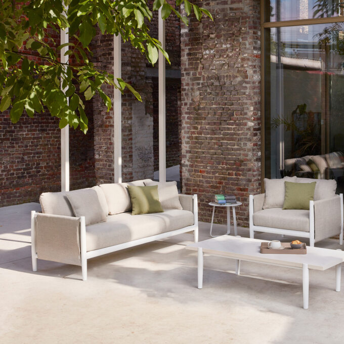 Salon de jardin Combo Switch Fabric – Diphano (1 canapé 2,5 places + 2 fauteuils)