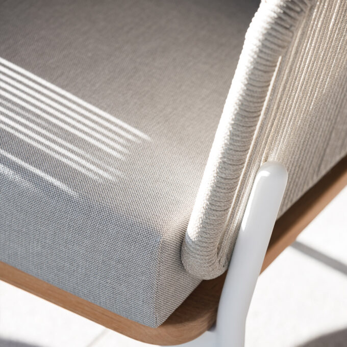 Salon de jardin Omer combo – Finition Blanc & corde tressée Mineral - Diphano