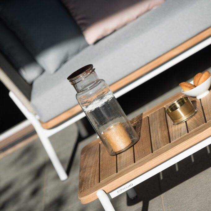 Table basse Omer Coffee Table A 68×75 cm blanche et teck - Diphano